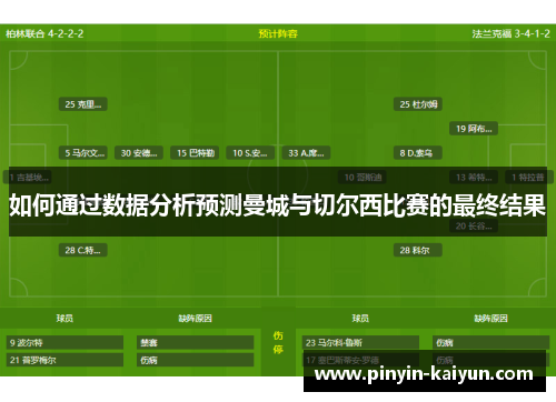 如何通过数据分析预测曼城与切尔西比赛的最终结果